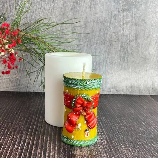 Silicone mold for candles - Christmas cylinder
