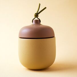 Гипсовое кашпо с шнурочком – цвет оливка и коричневый, Цвет: Оливковый и Коричневый