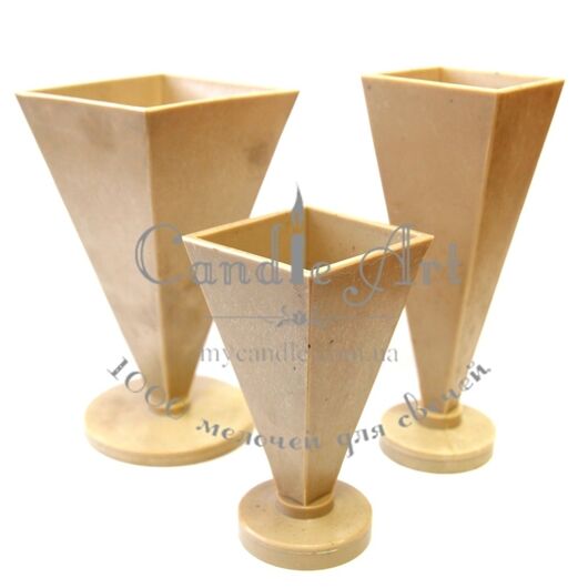 Plastic form for a candle - Pyramid (58✕58✕150 mm), Size: 58✕58✕150 mm