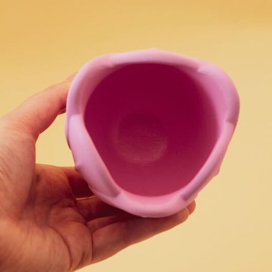 Gypsum Flower pot for candles ➤ Pastel pink ➤ Volume - 200 ml, Color: Pastel pink, 3 image