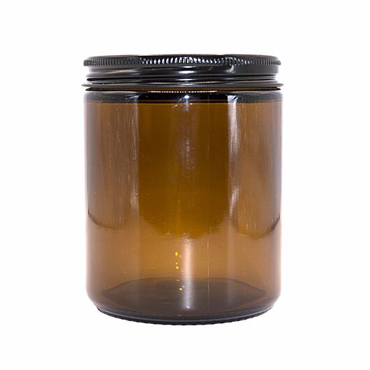 Brown jar for craft candles with a metal lid - 250 ml, Volume: 250 ml