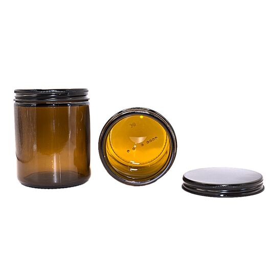Brown jar for craft candles with a metal lid - 250 ml, Volume: 250 ml, 2 image