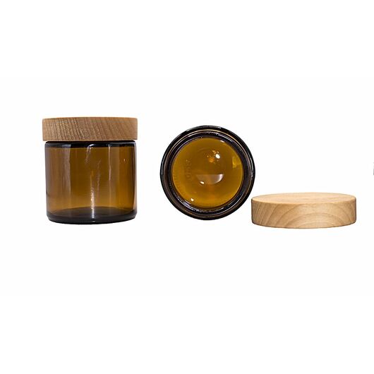 Brown jar with wooden lid - 100 ml, 2 image