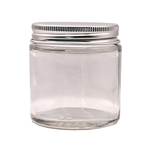 A transparent jar for craft candles with a metal lid - 100 ml