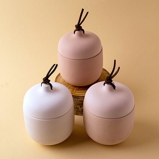 Gypsum planter with a rope - white color. Volume - 110 ml., Color: White, 2 image - Candle Art Gypsum planter with a rope - white color. Volume - 110 ml., Color: White, 2 image