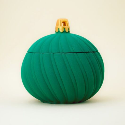 Candle pot Christmas tree ball red and gold. Volume ➤ 100 ml, Color: Green
