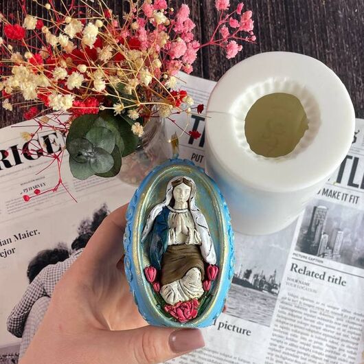 Silicone mold for candles - The Blessing of the Virgin Mary, 3 image - Candle Art Silicone mold for candles - The Blessing of the Virgin Mary, 3 image