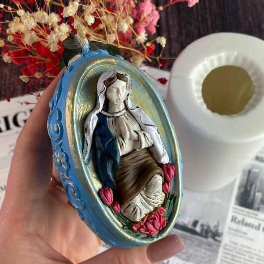 Silicone mold for candles - The Blessing of the Virgin Mary, 2 image - Candle Art Silicone mold for candles - The Blessing of the Virgin Mary, 2 image