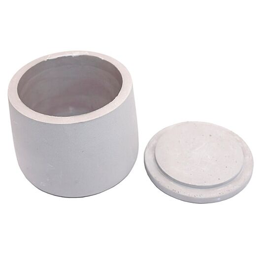 Gray pot "barrel" gypsum, Color: Gray, 2 image - Candle Art Gray pot "barrel" gypsum, Color: Gray, 2 image