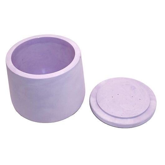 Lilac pot "barrel" gypsum, Color: Lilac, 2 image - Candle Art Lilac pot "barrel" gypsum, Color: Lilac, 2 image