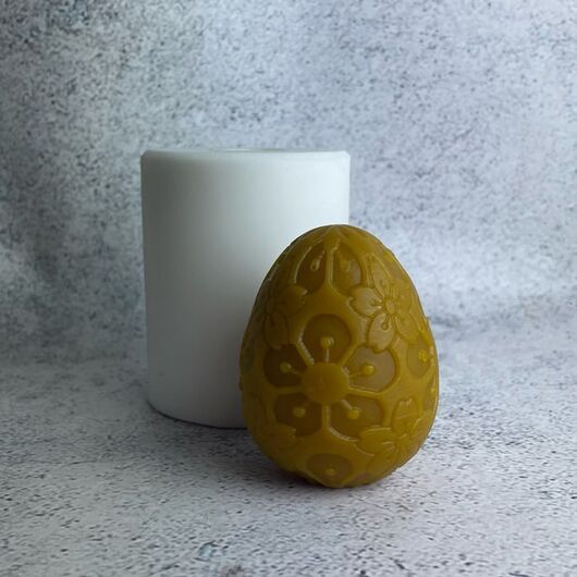 Silicone mold for candles - Egg with flowers
