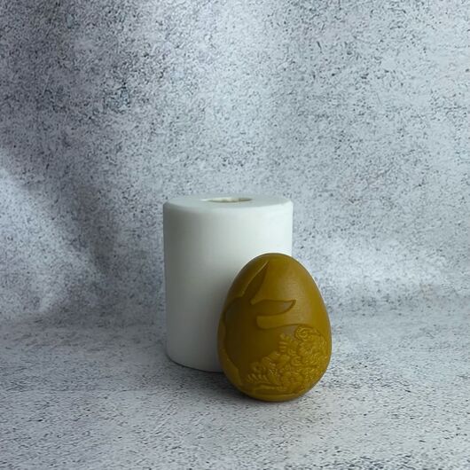 Силиконовая форма для свечей - Яйцо с кроликом (больше)