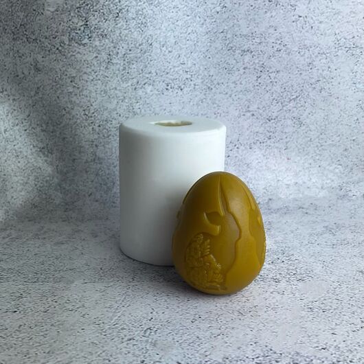 Силиконовая форма для свечей - Яйцо с кроликом (меньше)