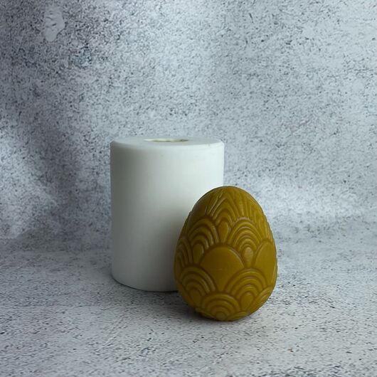 Silicone mold for candles - Egg with sea wave