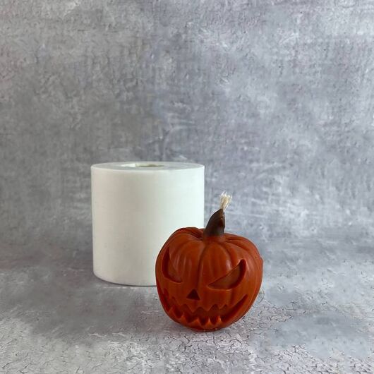 Silicone mold for candles - Angry pumpkin