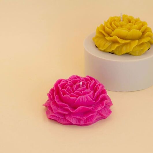 Силиконовая форма "Пион" для свечей, фото 2