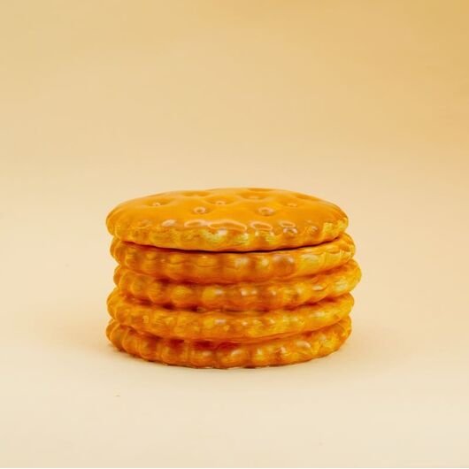 Гипсовое кашпо «Крекер» для свечей ➤ Круглая ➤ Объем - 100 мл, Форма: Круглая