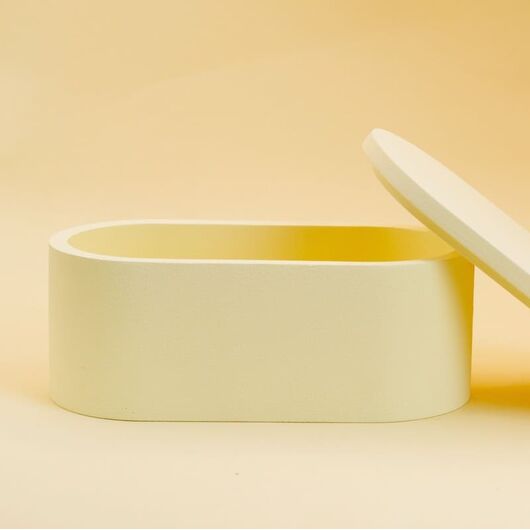 Гипсовое кашпо «Оливия» для свечей ➤ Пастельно-желтый ➤ Объем - 340 мл, Цвет: Пастельно-желтый, фото 3