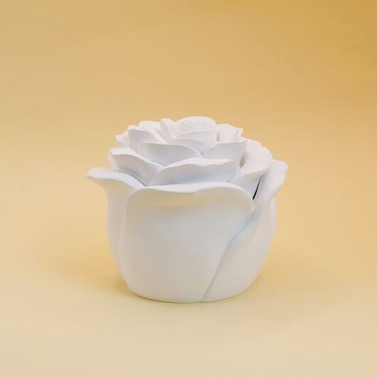 Гипсовое кашпо «Роза» для свечей ➤ Белый ➤ Объем - 120 мл, Цвет: Белый, фото 2
