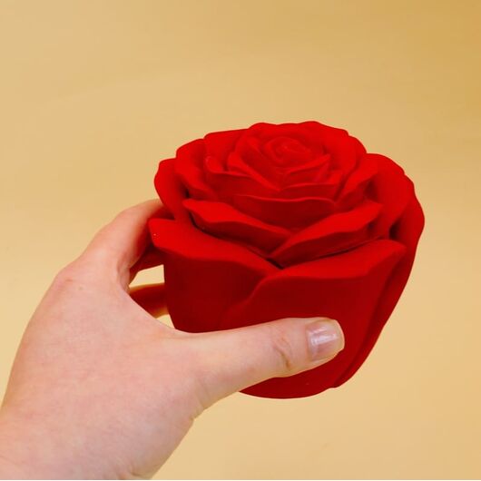 Гипсовое кашпо «Роза» для свечей ➤ Красный ➤ Объем - 120 мл, Цвет: Красный, фото 4