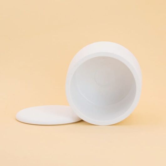 White pot "Luna" gypsum, Color: White, 3 image