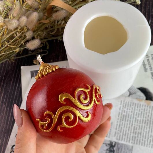 Силіконова форма для свічок - Ялинкова куля, фото 2 - Candle Art Силіконова форма для свічок - Ялинкова куля, фото 2