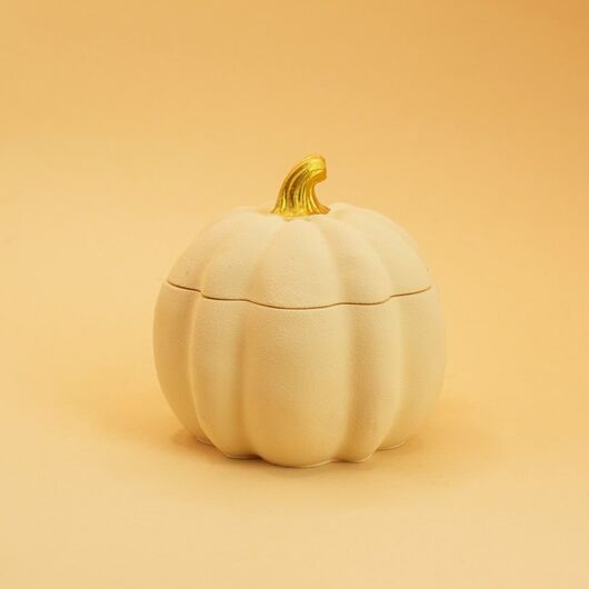 Гипсовое кашпо «Тыковка» для свечей ➤ Бежевый ➤ Объем - 60 мл, Цвет: Бежевый, Объем: 60 мл, фото 2