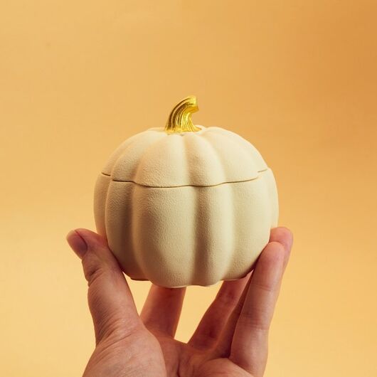 Гипсовое кашпо «Тыковка» для свечей ➤ Бежевый ➤ Объем - 60 мл, Цвет: Бежевый, Объем: 60 мл, фото 3