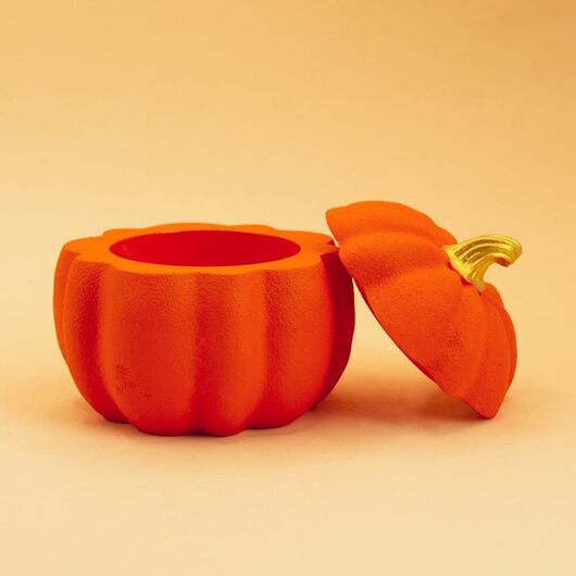 Gypsum planter "Pumpkin" ➤ Orange ➤ Volume - 60 мл, Color: Orange, Volume: 60 мл