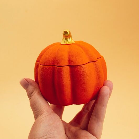 Гипсовое кашпо «Тыковка» для свечей ➤ Оранжевый ➤ Объем - 60 мл, Цвет: Оранжевый, Объем: 60 мл, фото 3