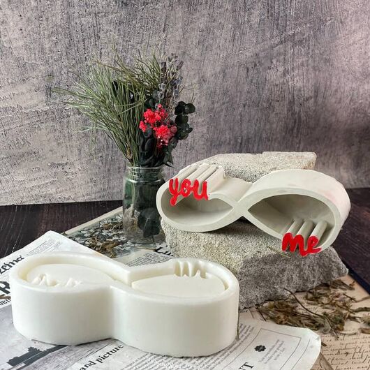 Silicone mold for plaster flower pots - Infinity of love, 2 image