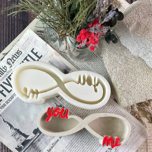 Silicone mold for plaster flower pots - Infinity of love, 4 image