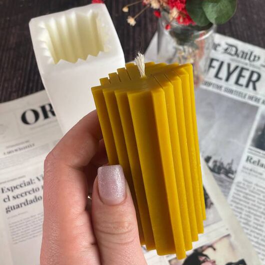 Силиконовая форма для свечей - Рифленая призма, фото 3