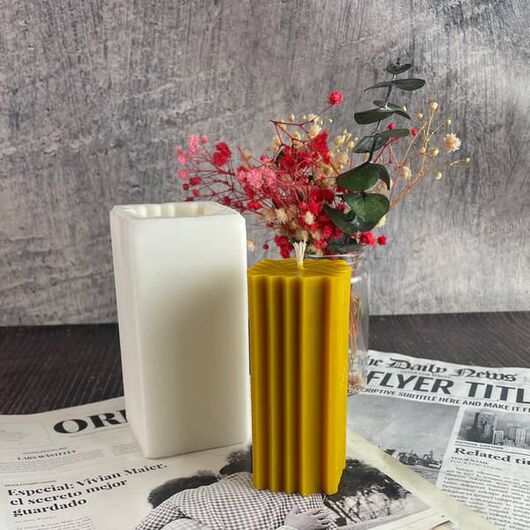 Silicone mold for candles - Fluted prism