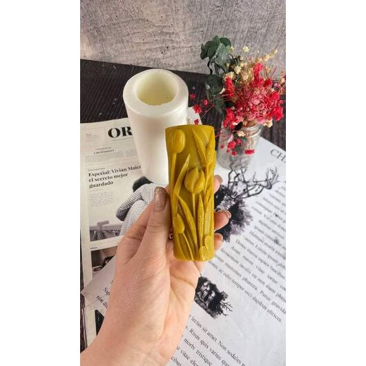 Силиконовая форма для свечей - Весенние тюльпаны, фото 4