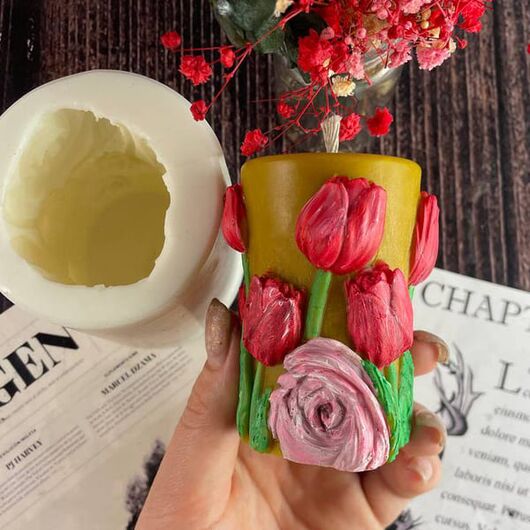 Силиконовая форма для свечей - Сад нежности, фото 2