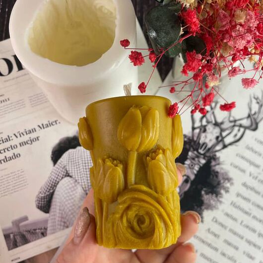 Силиконовая форма для свечей - Сад нежности, фото 3