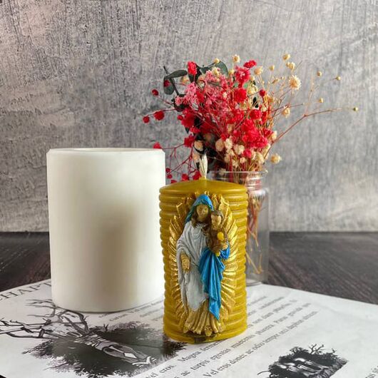 Silicone mold for candles - Saint Mary with the baby, 3 image - Candle Art Silicone mold for candles - Saint Mary with the baby, 3 image