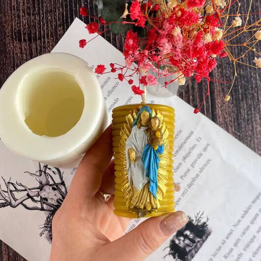Silicone mold for candles - Saint Mary with the baby, 4 image - Candle Art Silicone mold for candles - Saint Mary with the baby, 4 image