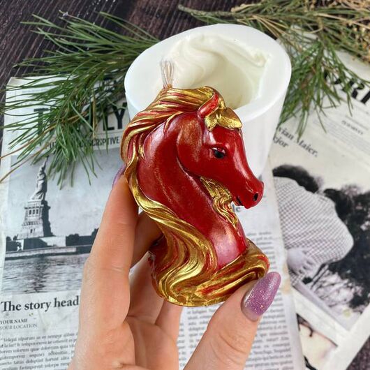 Silicone mold for candles - Fire Horse, 2 image