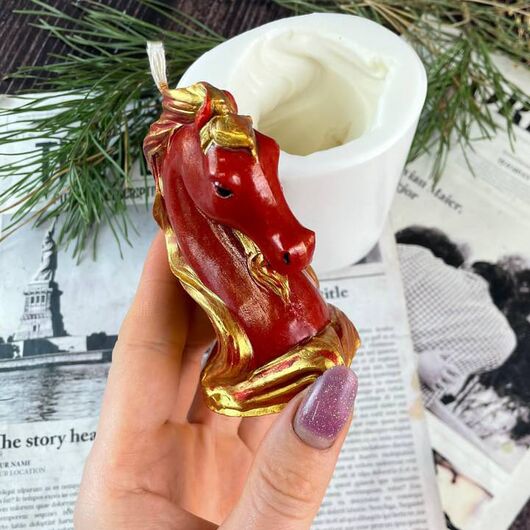 Silicone mold for candles - Fire Horse, 3 image