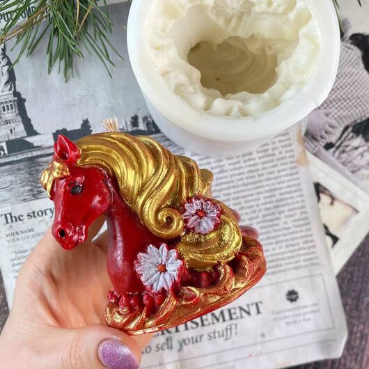 Silicone mold for candles - Fairytale Horse, 3 image